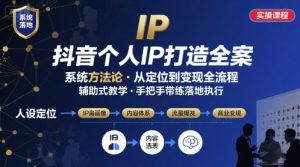 抖音个人IP系统落地实操大课，实操课程，辅助落地-苏柒资源库