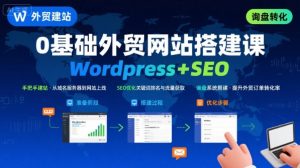 WordPress外贸建站+SEO优化课程,手把手教你从0到1搭建可获得询盘的外贸网站-苏柒资源库