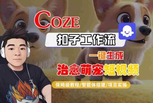 COZE扣子工作流一键生成治愈萌究短视频,保姆级教程-智能体搭建-项目实操-苏柒资源库