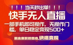 当天秒出单,无人直播最新技术,0风控,轻松日入5张+【揭秘】-苏柒资源库