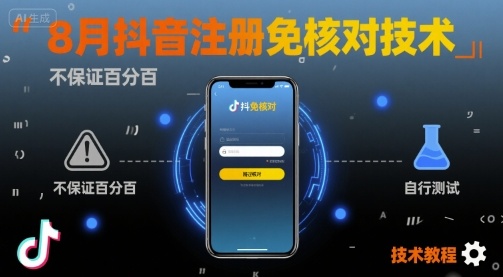 8月抖音注册免核对技术，不保证百分百，自测-苏柒资源库
