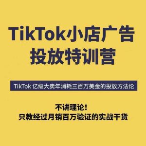 TikTok小店广告投放特训营,6天破局计划专治各种“投不动”,教你经过月销百万验证的实战干货-苏柒资源库