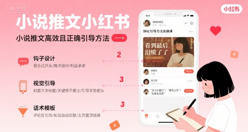 小说推文小红书高转化引导方法实操课，小说推文高效且正确引导方法-苏柒资源库