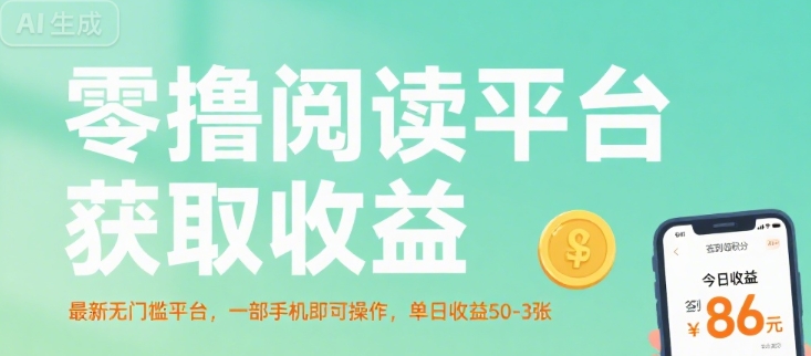 零撸阅读平台获取收益，最新无门槛平台，一部手机即可操作，单日收益50-3张【揭秘】-苏柒资源库