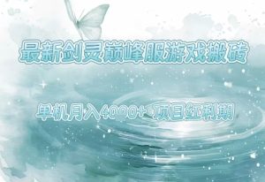 最新剑灵巅峰服游戏搬砖，项目红利期，单机稳定月入4k+操作简单好上手【揭秘】-苏柒资源库