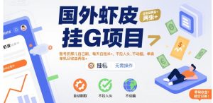 国外虾皮挂G项目：账号扔那儿自己刷，每天白捡米+，不拉人头、不动脑，单机日收益两张+【揭秘】-苏柒资源库