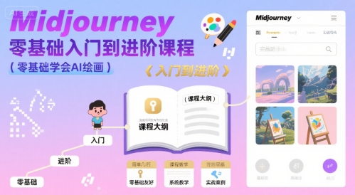 midjourney零基础入门到进阶课程，零基础学会AI绘画-苏柒资源库