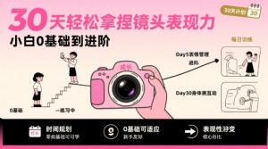 30天轻松拿捏镜头表现力,小白0基础到进阶-苏柒资源库