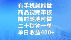 有手机就能做,商品视频审核,随时随地可做,二十秒钟一单,单日收益【揭秘】-苏柒资源库