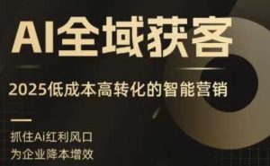 AI全域获客实训营,2025低成本高转化的智能营销,精准找客,高效营销-苏柒资源库