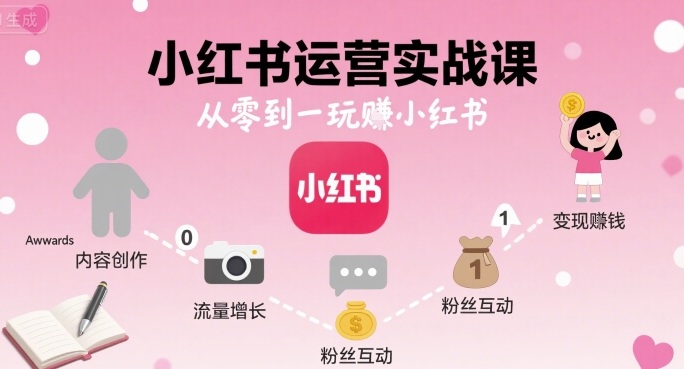 小红书运营实战课，从零到一玩賺小红书-苏柒资源库