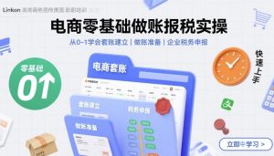 电商零基础做账报税实操快速上手,从0-1学会套账建立,做账准备,企业税务申报-苏柒资源库