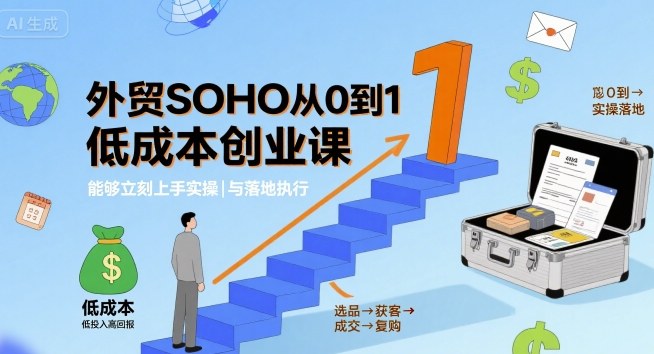 外贸SOHO从0到1低成本创业课，能够立刻上手实操与落地执行-苏柒资源库