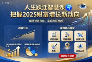 人生跃迁智慧课,把据2025财富增长新动向-苏柒资源库