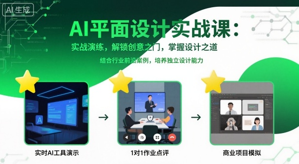 AI平面设计实战课，实战演练，解锁创意之门，掌握设计之道-苏柒资源库