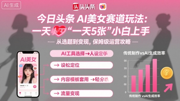 今日头条AI美女赛道玩法，一天轻松5张，小白轻松上手-苏柒资源库