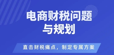 电商企业财税风险与规避，直击财税痛点，制定专属方案-苏柒资源库