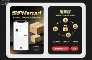 煤炉Mercari国外闲鱼二手电商运营实战全流程,仿品高利润,简单上手,闷声搞钱-苏柒资源库