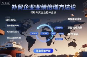 外贸企业业绩倍增方法论,帮助外贸企业拉伸业绩-苏柒资源库