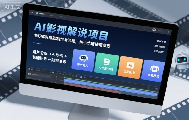 AI影视解说项目，电影解说爆款制作全流程，新手也能快速掌握-苏柒资源库