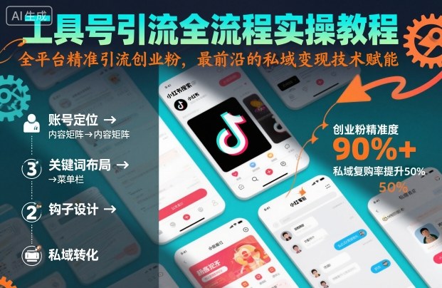 工具号引流全流程保姆级实操教程，全平台精准引流创业粉，最前沿的私域变现技术赋能-苏柒资源库