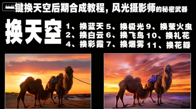 一键换天空后期合成教程，风光摄影师的秘密武器-苏柒资源库