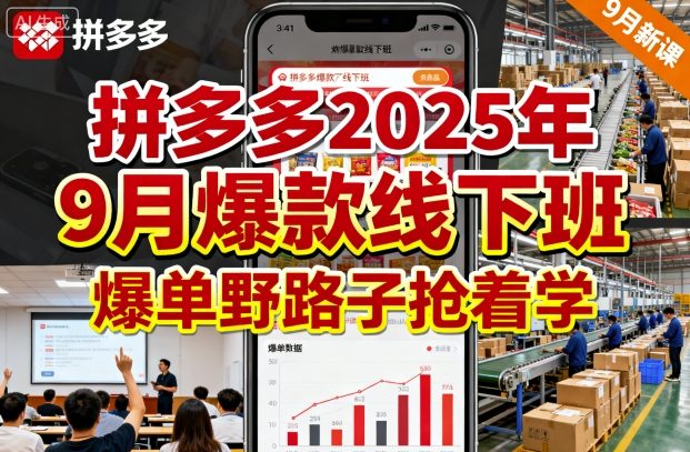 拼多多2025年9月爆款线下班，爆单野路子抢着学-苏柒资源库