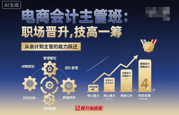 电商会计主管班，职场晋升，技高一筹-苏柒资源库