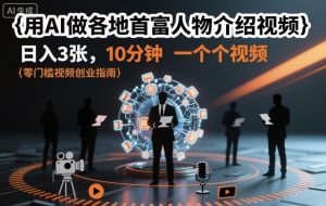 用AI做各地首富人物介绍视频,日入3张,10分钟一个视频-苏柒资源库