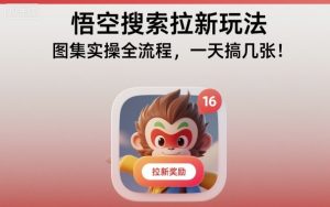 悟空搜索拉新玩法,图集实操全流程,一天搞几张-苏柒资源库