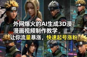 外网爆火的AI生成3D漫画视频制作教学,让你流量暴涨,快速起号涨粉!-苏柒资源库