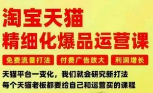 淘宝天猫精细化爆品运营课,免费流量打法-付费广告放大-利润增长-三大核心痛点,一次全部解决-苏柒资源库