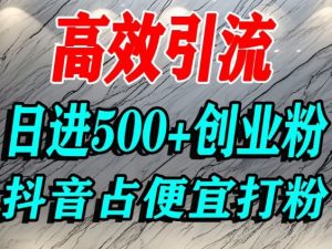 怎么打创业粉?抖音利用占便宜心理引流创业粉,单人日引500+精准流量-苏柒资源库