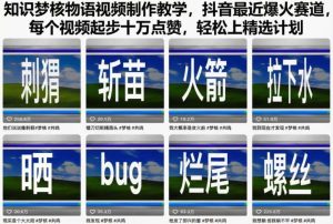 知识梦核物语视频制作教学,抖音最近爆火赛道,每个视频起步十万点赞,轻松上精选计划-苏柒资源库