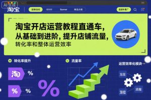 淘宝开店运营教程直通车,从基础到进阶,提升店铺流量,转化率和整体运营效率(更新11月)-苏柒资源库