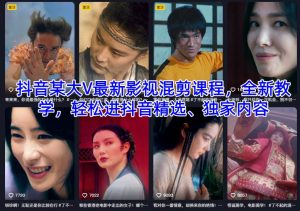 抖音某大V最新影视混剪课程,全新教学,轻松进抖音精选、独家内容-苏柒资源库